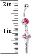Load image into Gallery viewer, Pink Gem Jazzy Glam Key Dangle Belly Ring
