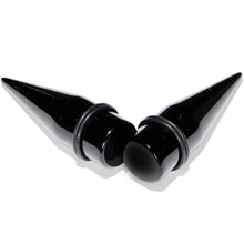 Load image into Gallery viewer, 00G to 1 inch 18 Piece Black Acrylic Ear Stretching Taper Kit
