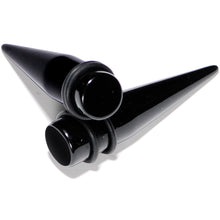 Load image into Gallery viewer, 00G to 1 inch 18 Piece Black Acrylic Ear Stretching Taper Kit
