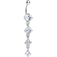 Load image into Gallery viewer, Crystalline Gem Radiant Quad Dangle Belly Ring
