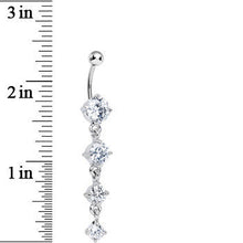 Load image into Gallery viewer, Crystalline Gem Radiant Quad Dangle Belly Ring

