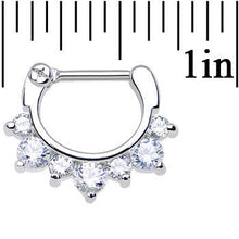 Load image into Gallery viewer, 16G 5/16 Seven Clear Cubic Zirconia Septum Clicker
