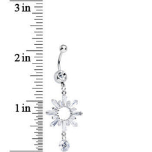 Load image into Gallery viewer, Clear CZ Clear Crystal Burst Dangle Belly Ring
