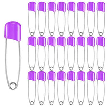 Load image into Gallery viewer, 50Pcs Baby Safety Pins Plastic Head Cloth Diaper Pins Stainless Steel Sewing Safety Pins for Quilting Knitting Stitch Markers Stainless Steel Nappy Pins for Quilting Sewing Locking Safety Pins
