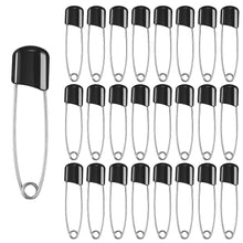 Load image into Gallery viewer, 50Pcs Baby Safety Pins Plastic Head Cloth Diaper Pins Stainless Steel Sewing Safety Pins for Quilting Knitting Stitch Markers Stainless Steel Nappy Pins for Quilting Sewing Locking Safety Pins
