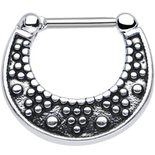 Load image into Gallery viewer, 16G 5/16 Stainless Steel Aztec Wonders Septum Clicker
