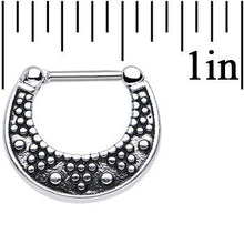 Load image into Gallery viewer, 16G 5/16 Stainless Steel Aztec Wonders Septum Clicker
