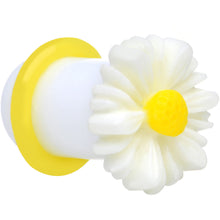 Load image into Gallery viewer, 0G White Acrylic White Daisy Flower Single Flare Plug
