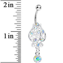 Load image into Gallery viewer, Aurora Gem Brilliant Rosebud Dangle Belly Ring

