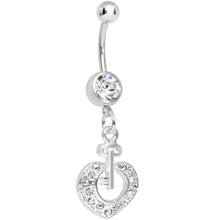 Load image into Gallery viewer, Crystalline Gem Your Heart Has the Key Dangle Belly Ring
