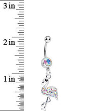 Load image into Gallery viewer, Aurora Gem Ready to Party Flamingo Dangle Belly Ring
