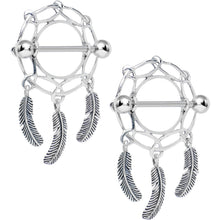 Load image into Gallery viewer, 925 Sterling Silver Wide Web Dreamcatcher Nipple Shield Set
