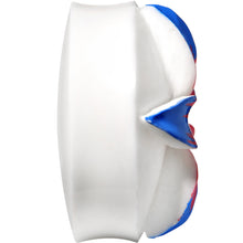 Load image into Gallery viewer, 47mm Organic Buffalo Bone Blue Pink Tropical Flower Saddle Plug
