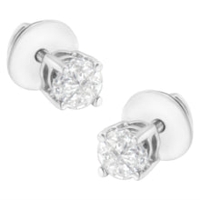 Load image into Gallery viewer, 14K White Gold 1/2 Cttw Pie-Cut Diamond Solitaire Stud Earrings (H-I Color, SI1-SI2 Clarity)
