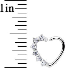 Load image into Gallery viewer, 16G Clear CZ  Heart Right Closure Daith Cartilage Tragus Earring
