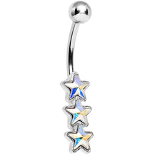 Load image into Gallery viewer, Aurora Gem Dazzling Triple Star Belly Ring
