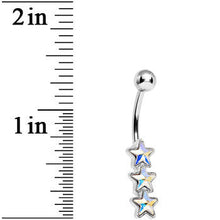 Load image into Gallery viewer, Aurora Gem Dazzling Triple Star Belly Ring

