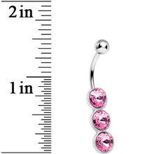 Load image into Gallery viewer, Pink Gem Triple Twinkling Drops Belly Ring
