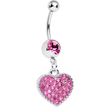 Load image into Gallery viewer, Pink Gem Morning Sunrise Heart Belly Ring

