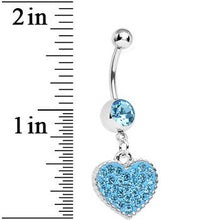 Load image into Gallery viewer, Aqua Gem Morning Sunrise Heart Belly Ring

