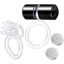 Load image into Gallery viewer, Black Titanium Lix Oral Vibrator Non-Pierced Double Ring Set
