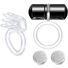 Load image into Gallery viewer, Black Titanium Lix Oral Vibrator Non-Pierced Double Ring Set
