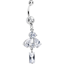 Load image into Gallery viewer, Clear Cubic Zirconia Dazzling Drops of Rain Dangle Belly Ring
