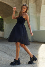 Load image into Gallery viewer, Mesh Ruffle Tube Top Swing Dress For Women – Ruffle Fluttering Dress, Tube Top Dress, Swing Dress, Summer Dress, Flirty Dress
