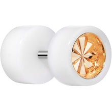 Load image into Gallery viewer, 0G White Acrylic Gold Dual Flashy Tire Rim Cheater Plug
