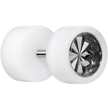 Load image into Gallery viewer, 0G White Acrylic Grey Dual Flashy Tire Rim Cheater Plug
