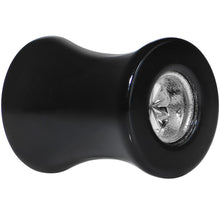 Load image into Gallery viewer, Black Acrylic Grey Flashy Tire Rim Saddle Plug 2G to 20mm
