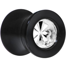 Load image into Gallery viewer, Black Acrylic Silver Flashy Tire Rim Saddle Plug 2G to 20mm
