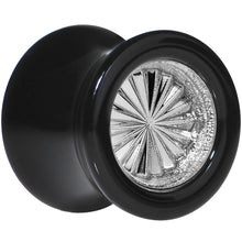 Load image into Gallery viewer, Black Acrylic Grey Flashy Tire Rim Saddle Plug 2G to 20mm
