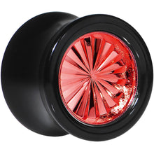 Load image into Gallery viewer, Black Acrylic Red Flashy Tire Rim Saddle Plug 2G to 20mm

