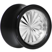 Load image into Gallery viewer, Black Acrylic Silver Flashy Tire Rim Saddle Plug 2G to 20mm
