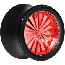 Load image into Gallery viewer, Black Acrylic Red Flashy Tire Rim Saddle Plug 2G to 20mm
