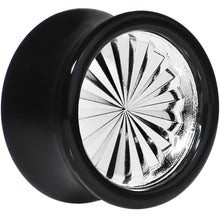 Load image into Gallery viewer, Black Acrylic Silver Flashy Tire Rim Saddle Plug 2G to 20mm
