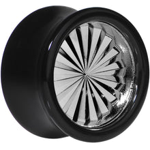 Load image into Gallery viewer, Black Acrylic Grey Flashy Tire Rim Saddle Plug 2G to 20mm
