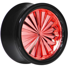 Load image into Gallery viewer, Black Acrylic Red Flashy Tire Rim Saddle Plug 2G to 20mm
