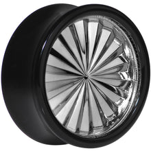 Load image into Gallery viewer, Black Acrylic Grey Flashy Tire Rim Saddle Plug 2G to 20mm
