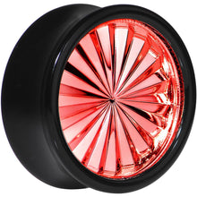 Load image into Gallery viewer, Black Acrylic Red Flashy Tire Rim Saddle Plug 2G to 20mm
