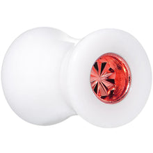 Load image into Gallery viewer, White Acrylic Red Flashy Tire Rim Saddle Plug 2G to 20mm
