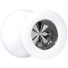Load image into Gallery viewer, White Acrylic Grey Flashy Tire Rim Saddle Plug 2G to 20mm
