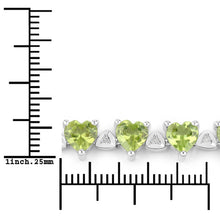 Load image into Gallery viewer, 10.24 Carat Genuine Peridot and White Diamond .925 Sterling Silver Bracelet
