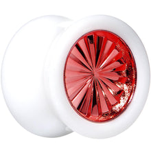 Load image into Gallery viewer, White Acrylic Red Flashy Tire Rim Saddle Plug 2G to 20mm
