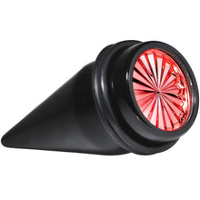 Load image into Gallery viewer, Black Acrylic Red Flashy Tire Rim Taper 2G to 20mm
