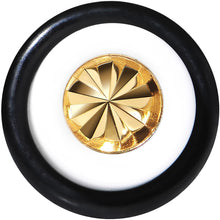 Load image into Gallery viewer, White Acrylic Gold Flashy Tire Rim Taper 2G to 20mm
