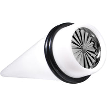 Load image into Gallery viewer, White Acrylic Grey Flashy Tire Rim Taper 2G to 20mm
