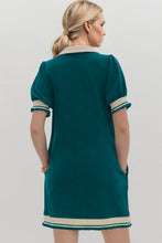 Load image into Gallery viewer, Trendy Contrast Short Sleeve Mini Dress Soft &amp; Comfortable Casual Dress for Women
