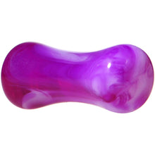Load image into Gallery viewer, Acrylic Purple and White Marbled Saddle Plug 6G to 1 Inch
